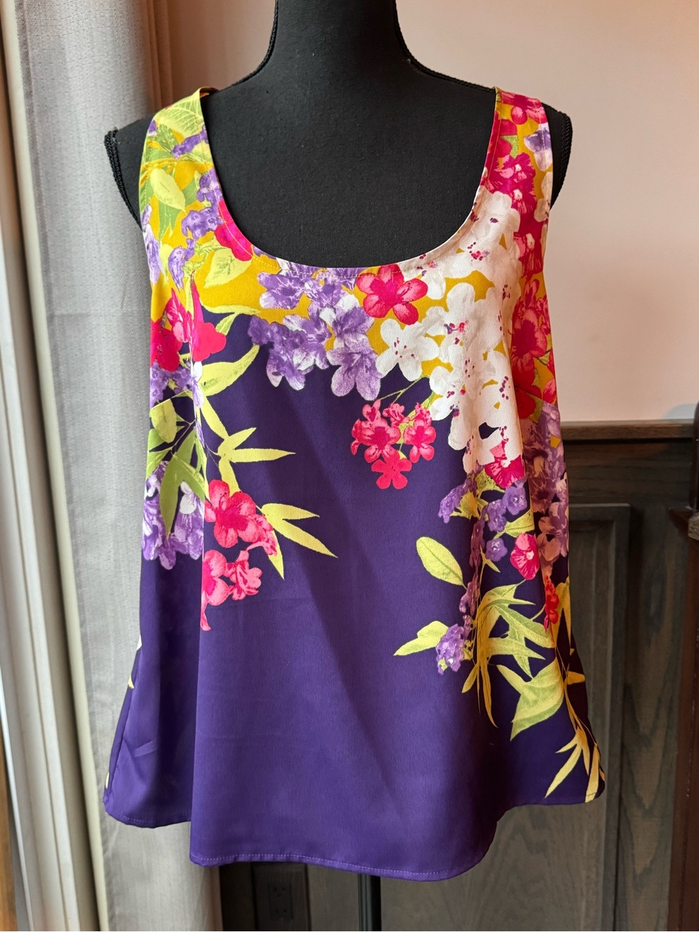 Apt. 9 Purple Floral Scoop Neck Tank